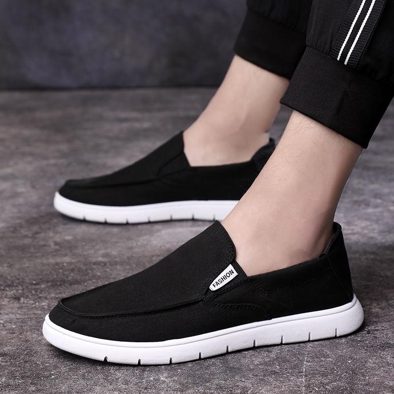 Spring Summer Cloth Shoes Peas Shoes Men's Casual Shoes Lazy One-pedal Canvas Shoes Wild Men's Shoes