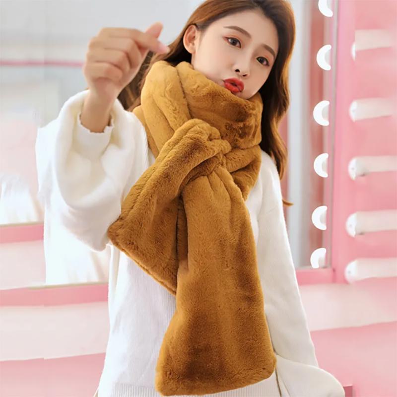 Women's Scarf Winter Warm Bib Thickened and Increased Imitation Fur Plush Cute All-match Bib Scarves