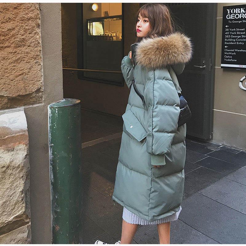 Winter Down Padded Jacket Women's Mid-length Loose Plus Size Bread Jacket