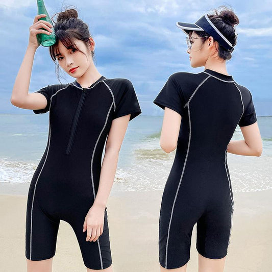 Swimsuit Women's One-piece Swimsuit Cover Belly Slimming Ladies Swimwear Sports Swimsuit Beach Swimming Swimsuit Boxer Shorts