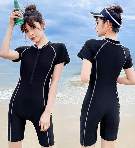 Swimsuit Women's One-piece Swimsuit Cover Belly Slimming Ladies Swimwear Sports Swimsuit Beach Swimming Swimsuit Boxer Shorts