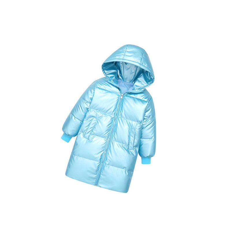 White Duck Down Children's Down Jacket Girls Mid-length Disposable Winter Padded Jacket