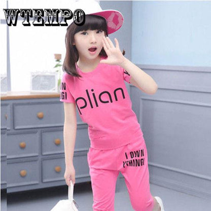 Brand T-shirt Pants 2pcs Kids Baby Girls Outfits Lolly T-shirt Tops+short Pants Clothing Sets