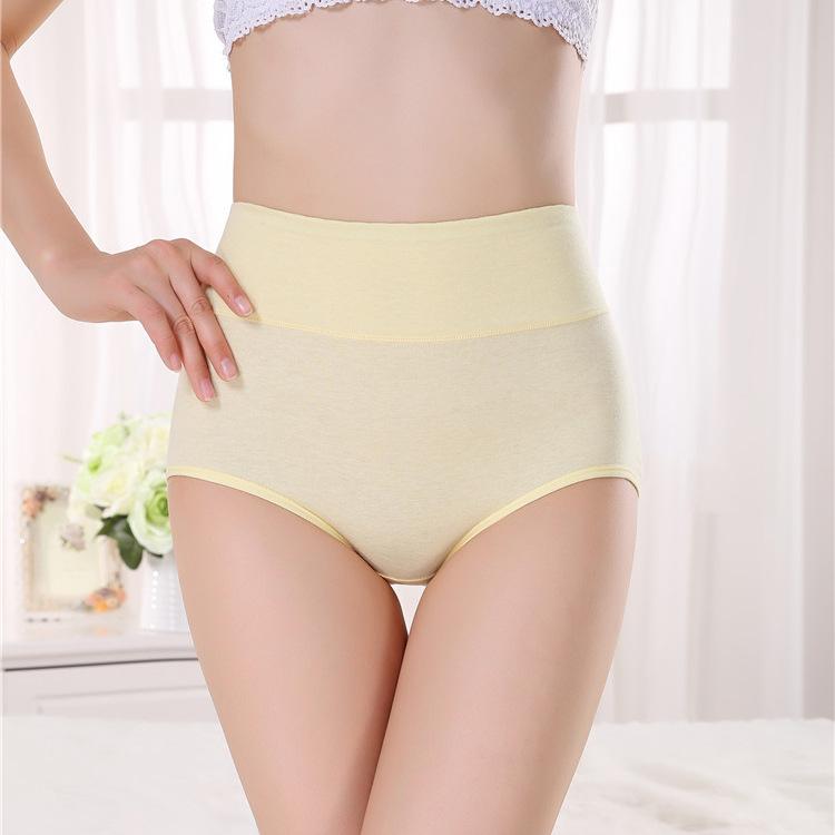 4Pcs/Set Women's High Waidt Solid Color Seamless Cotton Panties Highly Elastic Large Size Causal Soft Briefs