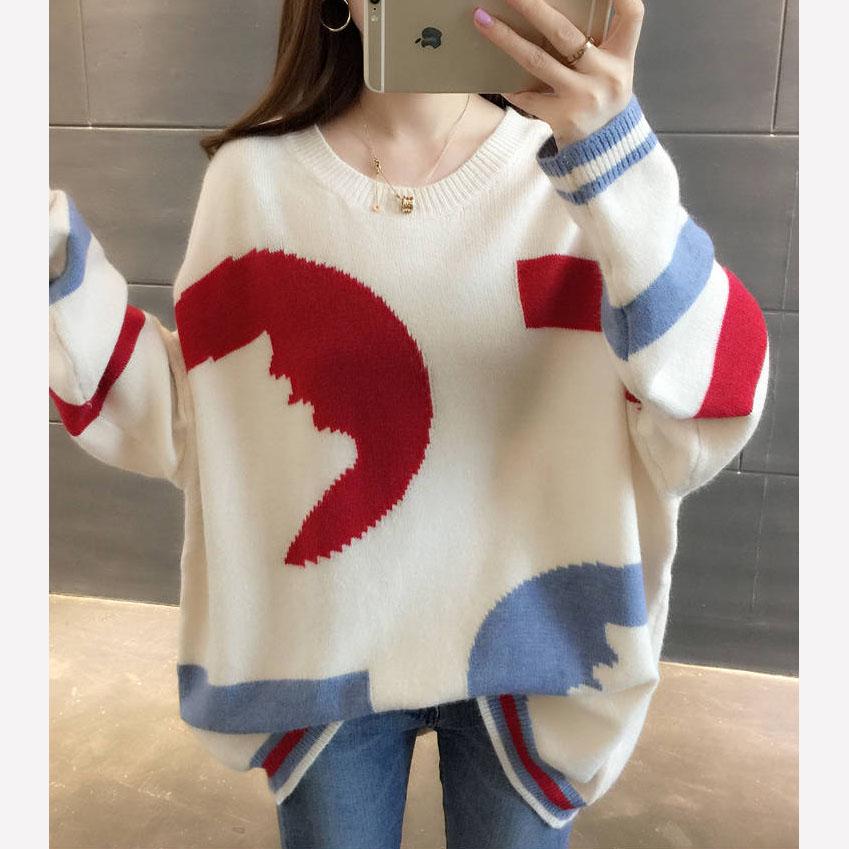 Women Sweaters and Pullovers Autumn Winter Long Sleeve Pull Femme Casual Loose Knitted Sweater