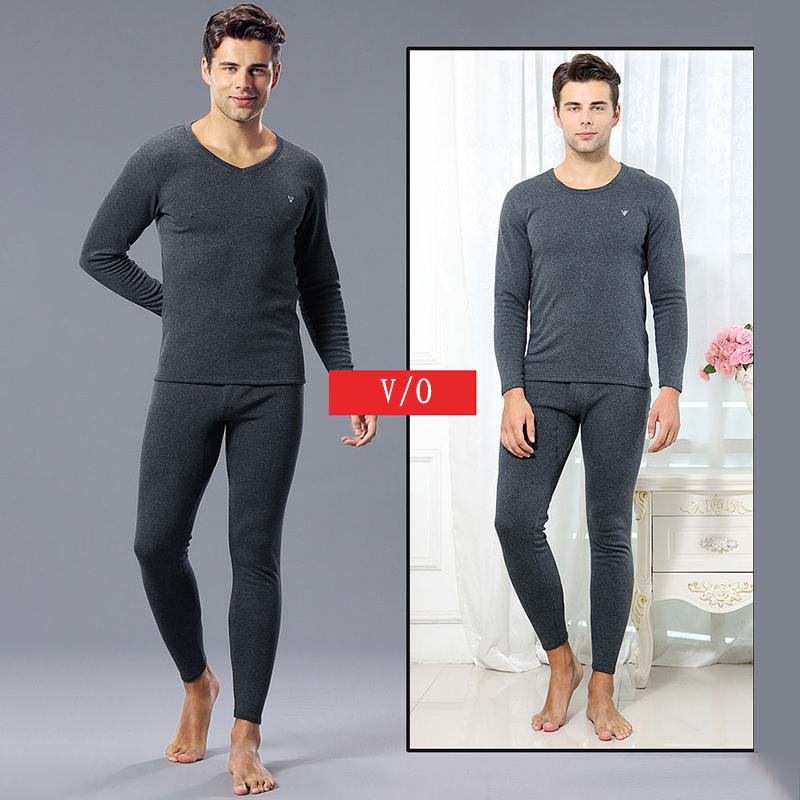 Men Winter Autumn Plus Velvet Thicken Thermal Underwear Tight Suit High Elasticity Wearable Comfortable Versatile Soft Lining Long Sleeve Breathable