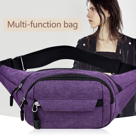 Unisex Cool Fanny Pack Canvas Shoulder Bag Chest Pouch Waist Pack Mobile Phone Belt Outdoor