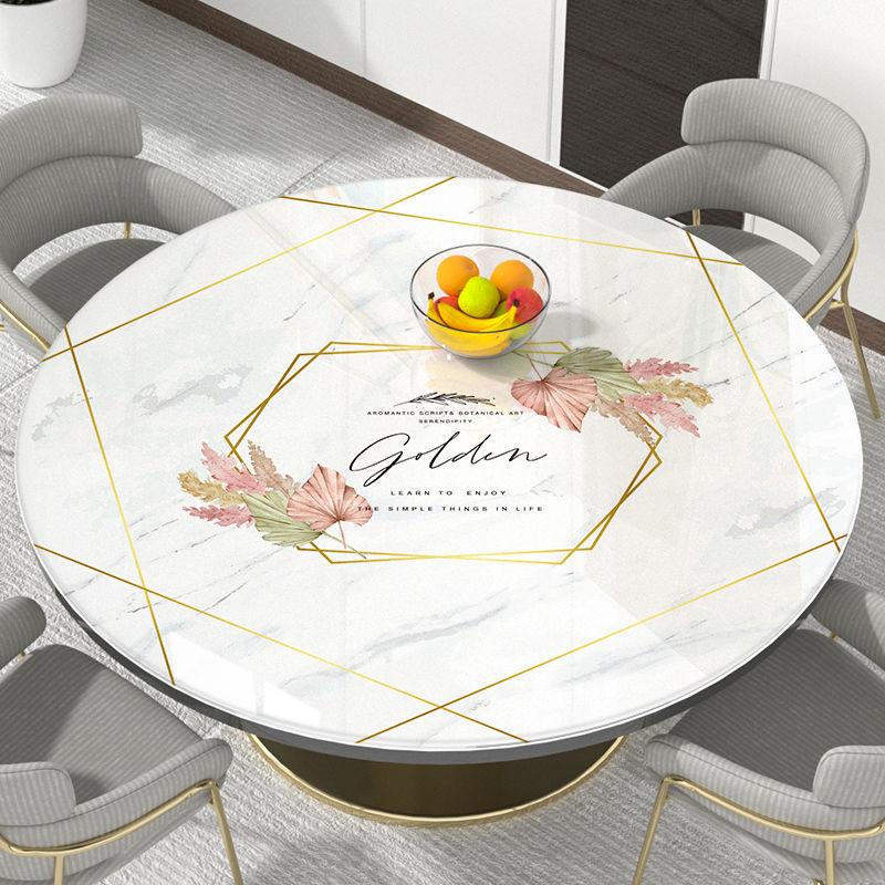 Round Table Table Mat Waterproof and Oil-proof Disposable Tablecloth Tea Table Tablecloth Anti-scalding Household Tablecloth Pvc Nordic Style