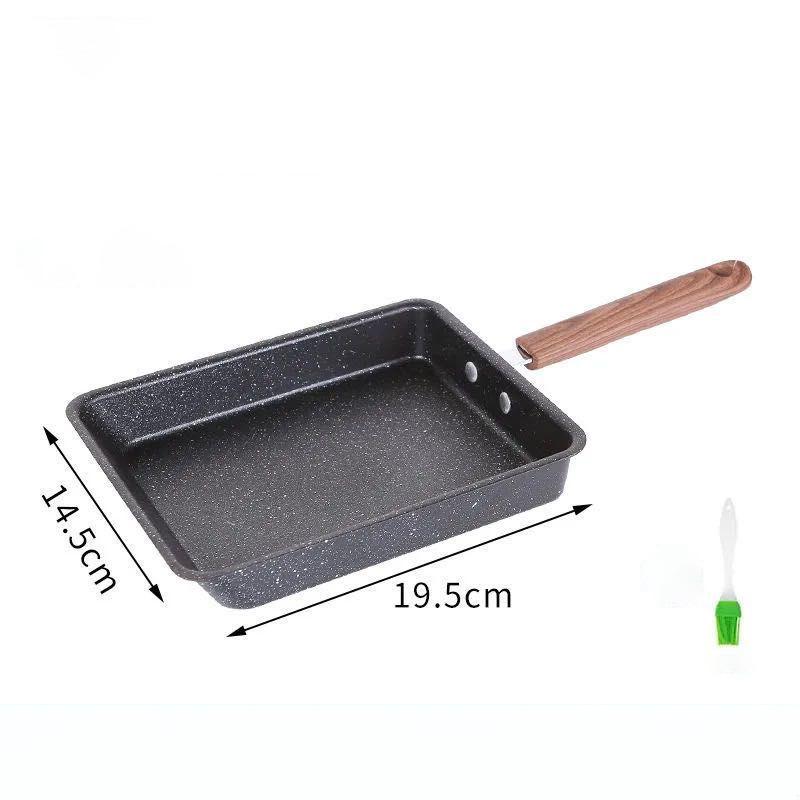 Japanese Style Tamagoyaki Square Pan Non-stick Thick Egg Burnt Household Omelet Breakfast Pan Maifan Stone Small Frying Pan