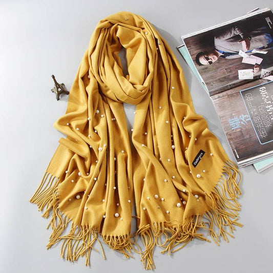 Fashion Solid Color Scarf Women Tassels Scarf Thick Warm Winter Scarves Female Cashmere Scarves