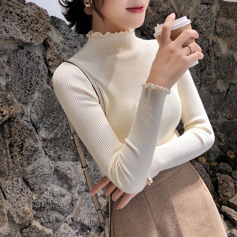 Sweaters for Women Pullover Casual Turtleneck Long Sleeve Knit Sweater Female Jumpers Basic Sweater