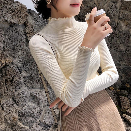 Sweaters for Women Pullover Casual Turtleneck Long Sleeve Knit Sweater Female Jumpers Basic Sweater