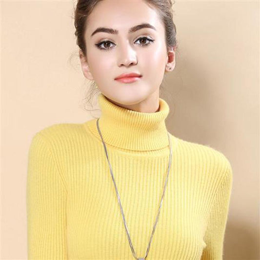 Long-sleeved Warm Sweater High Collar Thick Sweater Female Autumn and Winter Sweater