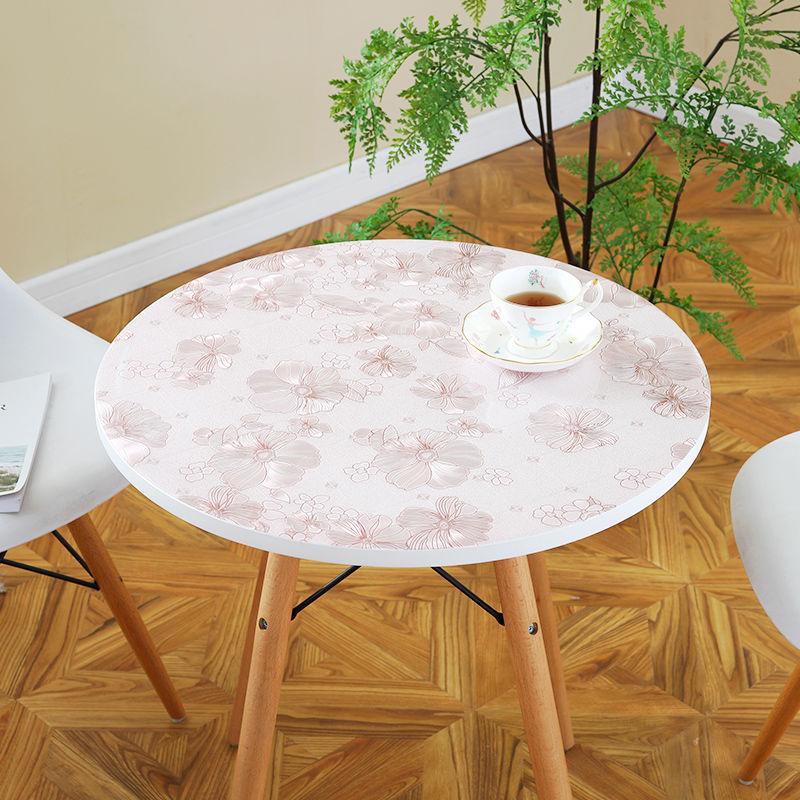 Round Table Cloth Waterproof and Oil Proof Rubber Pad PVC Disposable Plastic Table Mat Coffee Table Mat Crystal Plate Soft Glass Table Cloth