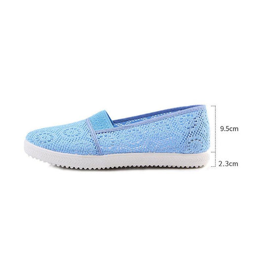 Solid Color Cotton Linen Shoes Women's Shoes Breathable Thread Empty Mesh Sneakers Women's Casual Mesh Lazy Mesh Shoes