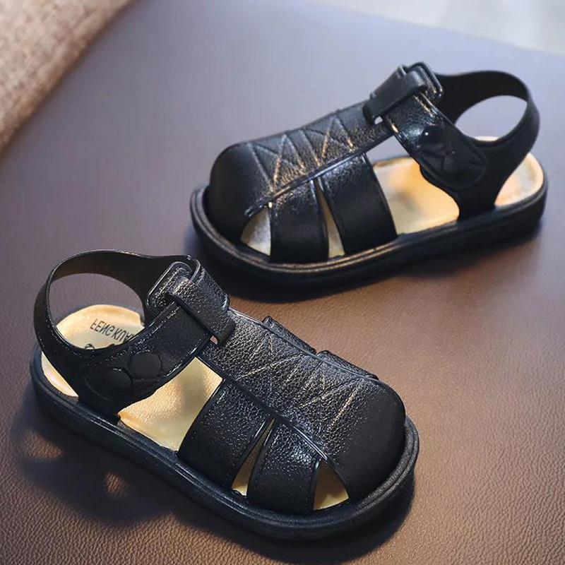 Boy Sandals Boy Baotou Toddler Sandals Soft Sole Beach Non-slip Outer Wear Baby Sandals and Slippers