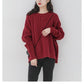 Autumn and Winter Loose Sweater Red Round Neck Pullover Coat Knitted Large Size Simple Young Women's Top