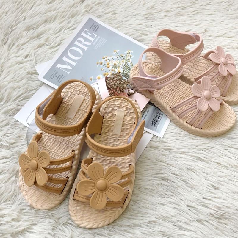 Girls Sandals Gladiator Flowers Sweet Soft Children's Beach Shoes Kids Summer Floral Sandals Princess Fashion Cute High Quality