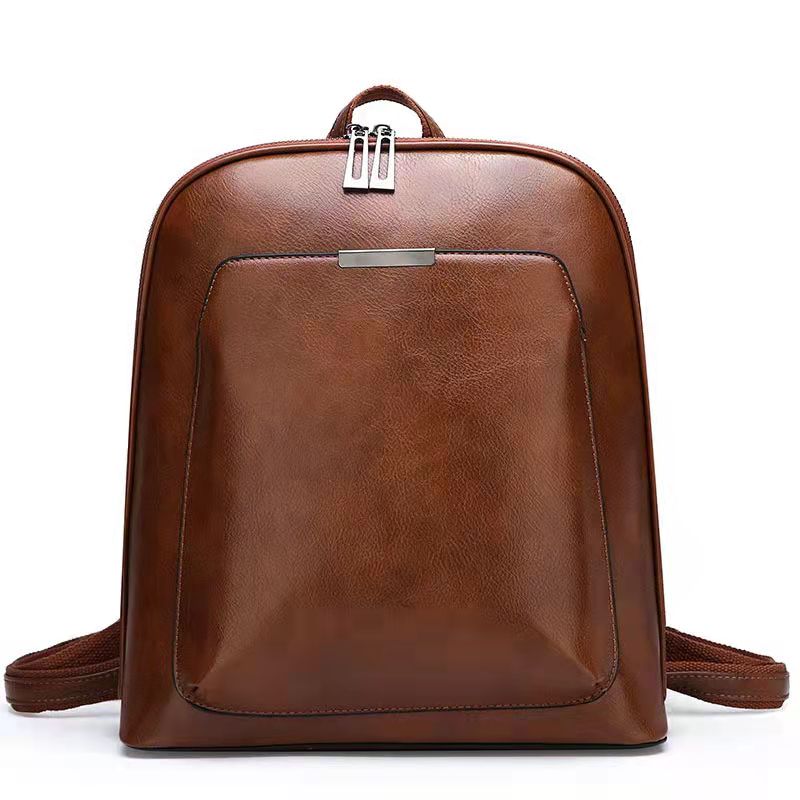 Vintage Backpack Leather Women Backpack Large Capacity School Bag For Girls Leisure Shoulder Bags