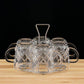 Glass Cup Set Lead-free Drinking Glass 6 Beer Glasses Milk Drinking Glass Heat-resistant Belts Living Room Tea Cups for Household Use