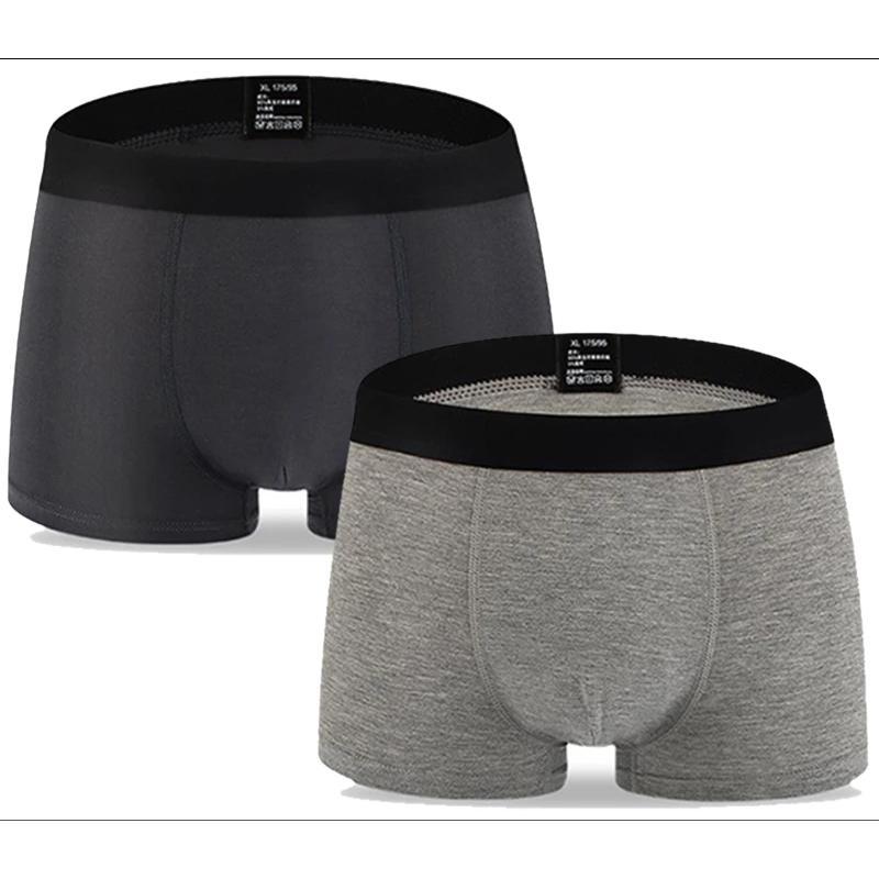 2 Packs Men's Underwear Over Size Extra Large Loose Pants Modal Stretch High Waist Boxer Shorts 5XL Briefs Comfortable Breathable Underpants  Panties