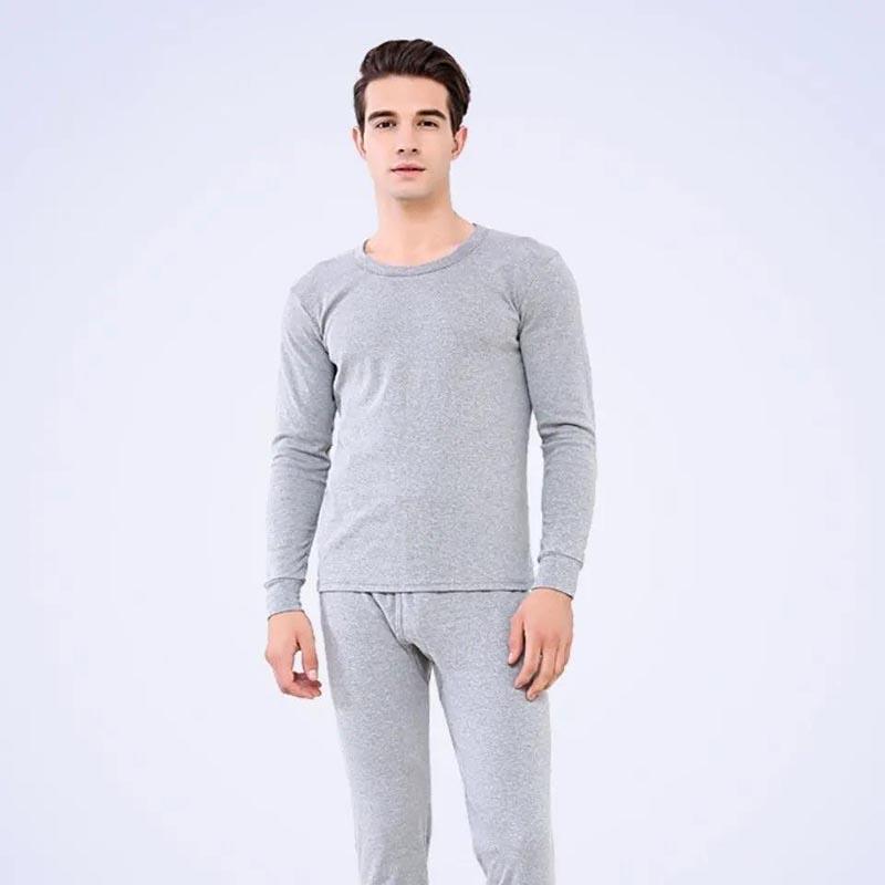 Winter Thickening and Velvet Men's Thermal Underwear Suit Round Neck Autumn Clothes Long Johns Tops and Pants