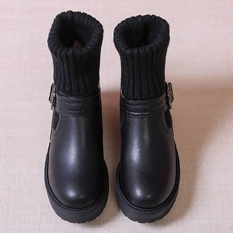 Large Size Women's Shoes, Winter Women's Boots, Wool-end Short Boots, Thick-soled British Style Martin Boots and Plush Boots