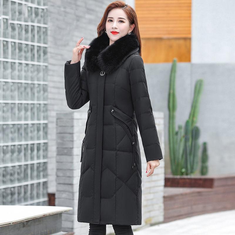 Fashion Down Women's Winter Long Section Over The Knee Thick Down Jacket Korean Style Slim Thin Women's Down Jacket