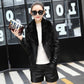 Long sleeve Leather jacket Wild Large size Leather coat Winter Woman's Leather clothing Luxurious