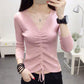 All-match Autumn and Winter V-neck Woolen Sweater Slim Slimming Long-sleeved Knitted Bottoming Shirt Top Pullover Sweater Women