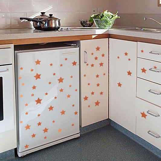 Bronze gold stars cabinet TV wall glass window kindergarten decorative wall stickers removable