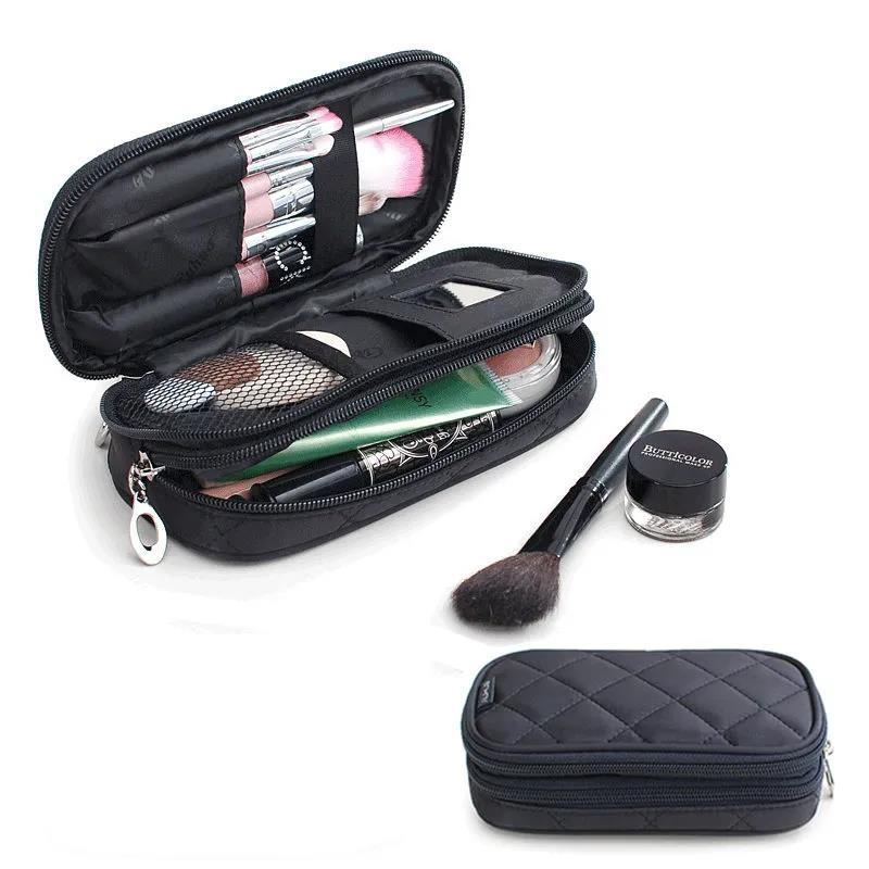 Mini Cosmetic Bag Storage Bag Portable Black Cosmetic Storage Bag Rhombic Makeup Bag