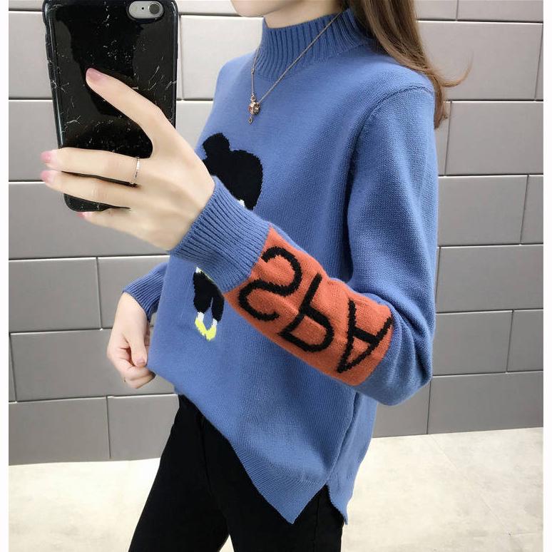 Bottoming Shirt Warm Long Sleeve High Collar Sweater Knitting Sweater Women's Autumn and Winter