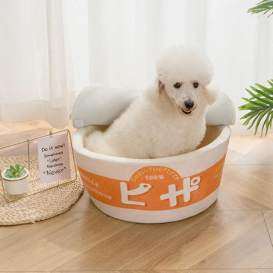 Creative Instant Noodles Pet Den Japanese Pizza Kennel Chocolate Hamburger Cat Den Bowl Semi-enclosed Kennel