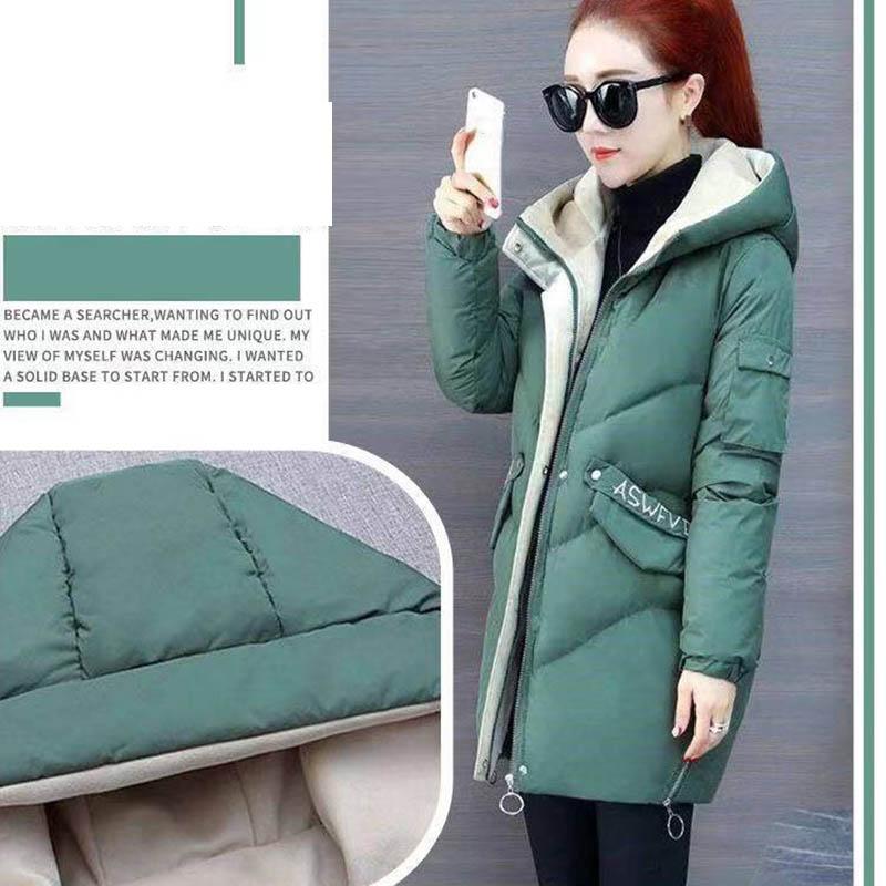 Printed Temperament Down Jacket Women's Mid-section Thick Slim-fit Fashion Temperament Jacket Women