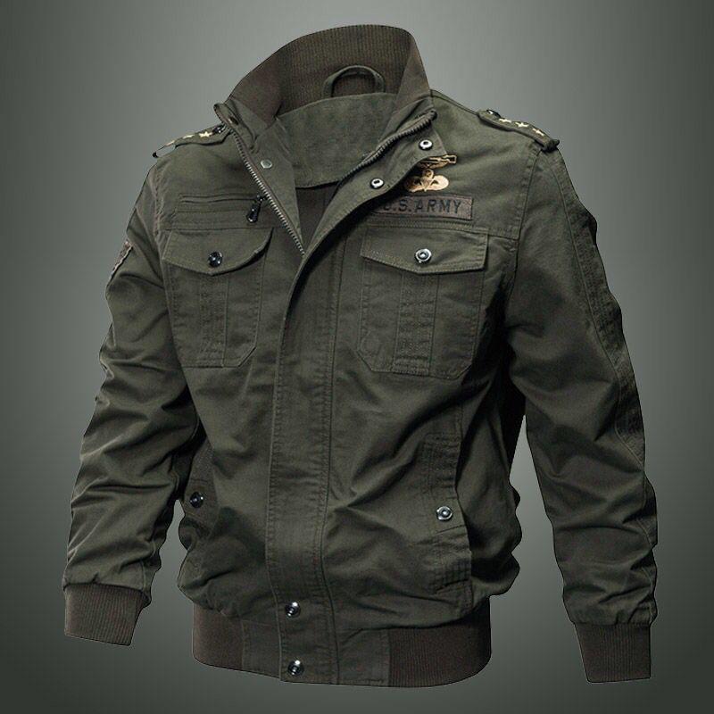 Cotton casual jacket men's large size loose bomber jacket men's jacket military