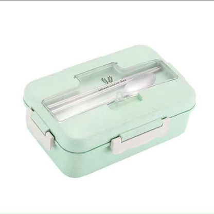 Wheat Straw Insulation Lunch Box Student Three-grid Japanese Lunch Box Female Portable Microwave Oven Fresh-keeping Office Worker Lunch Box