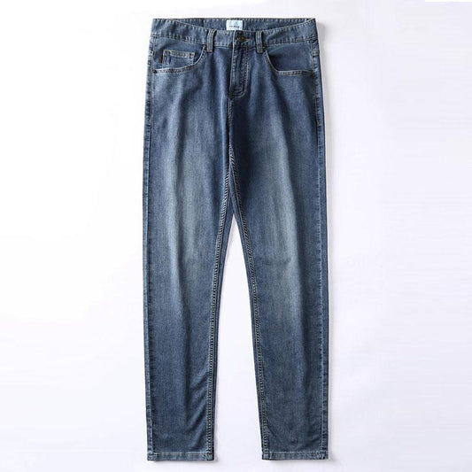 Soft and Comfortable High-end Men's Spring, Summer and Autumn Light-colored Thin Straight Stretch Jeans