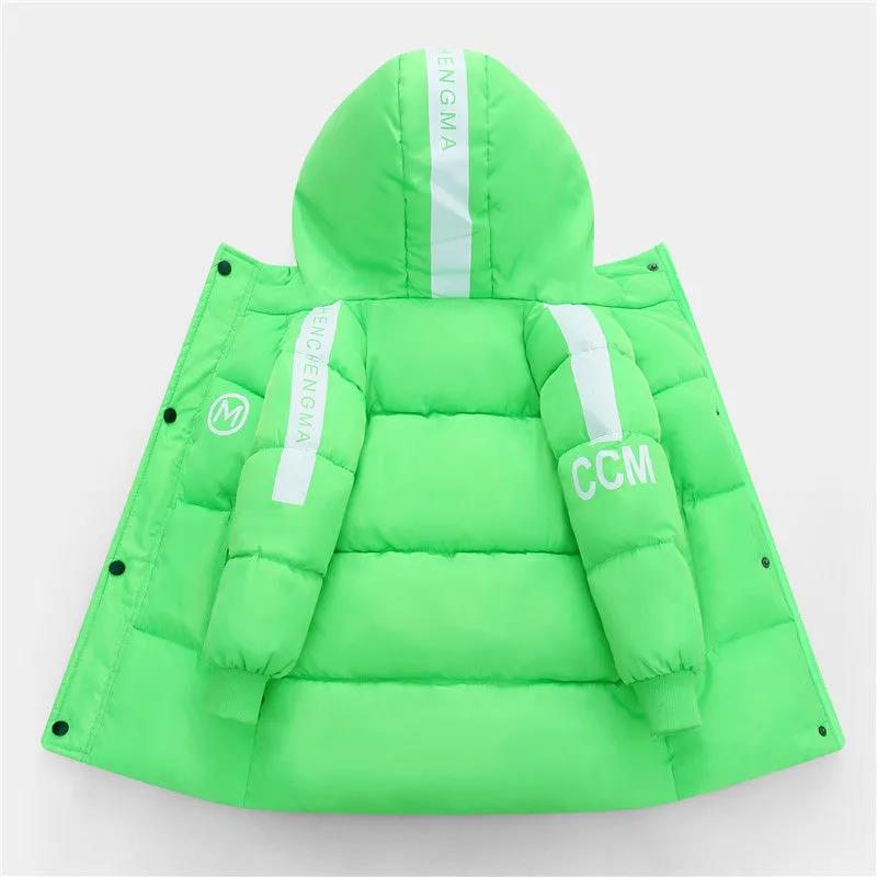 Children's Padded Jacket Boy Girl Baby Mid-length Padded Jacket Middle and Small Children's Thick Winter Padded Jacket Children's Wear