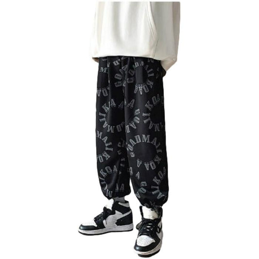 Summer Beamed Sports Pants Men's Trend Loose Wild Pants Straight Pants Ins Casual Wide-leg Pants