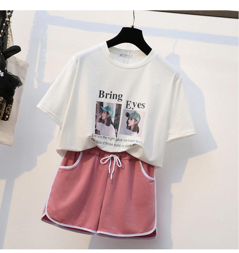 Fashion Women Sporting Casual Two Piece Set Short Sleeve Tee Top Shorts Suit Tracksuit Outfit