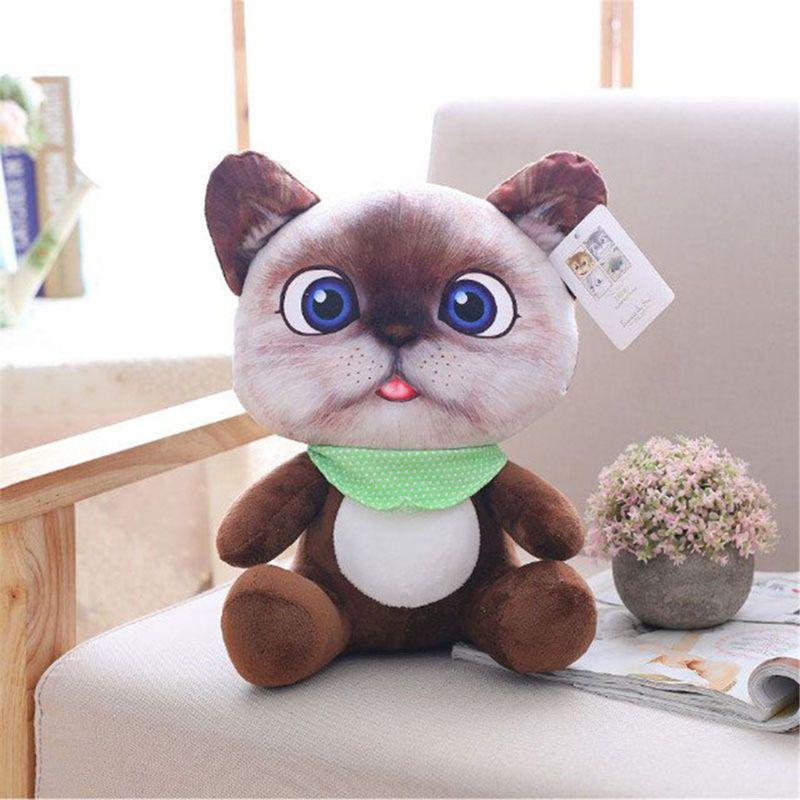 New Cute Kids Doll Soft 3D Simulation Stuffed Cat Toys Sofa Pillow Cushion Plush Animal Cat Dolls