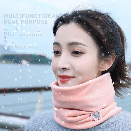 Warm Bib Women's Autumn and Winter All-match Double-layer Thickened Scarf for Riding Outdoor Neck Protection and Windproof Collar Soft and Comfortable