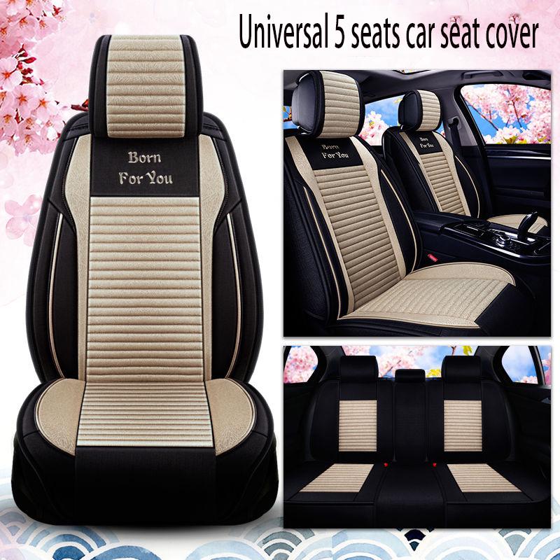 Car seat cover Waterproof Car Seat Cover Universal 5 set Auto Seat Cushion Leather 5 seats Universal