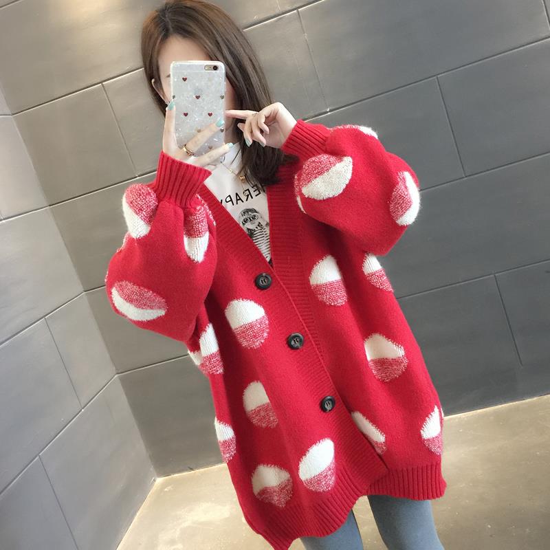 Trendy Wild Loose Knitted Cardigan Top Plus Size Women's Clothing Knitted Sweater Women's Jacket