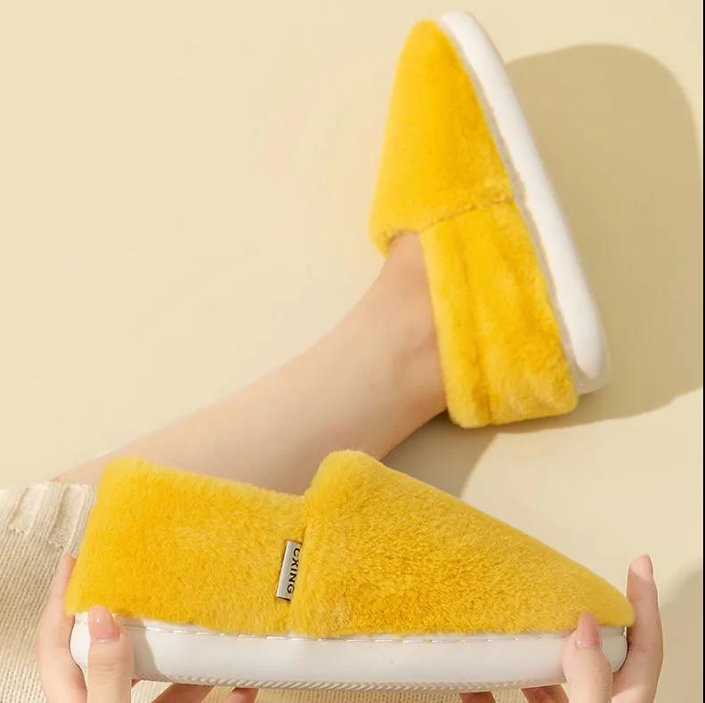 Autumn and Winter Cotton Slippers Men and Women Thick Bottom Non-slip Couples Home Indoor Cotton Slippers