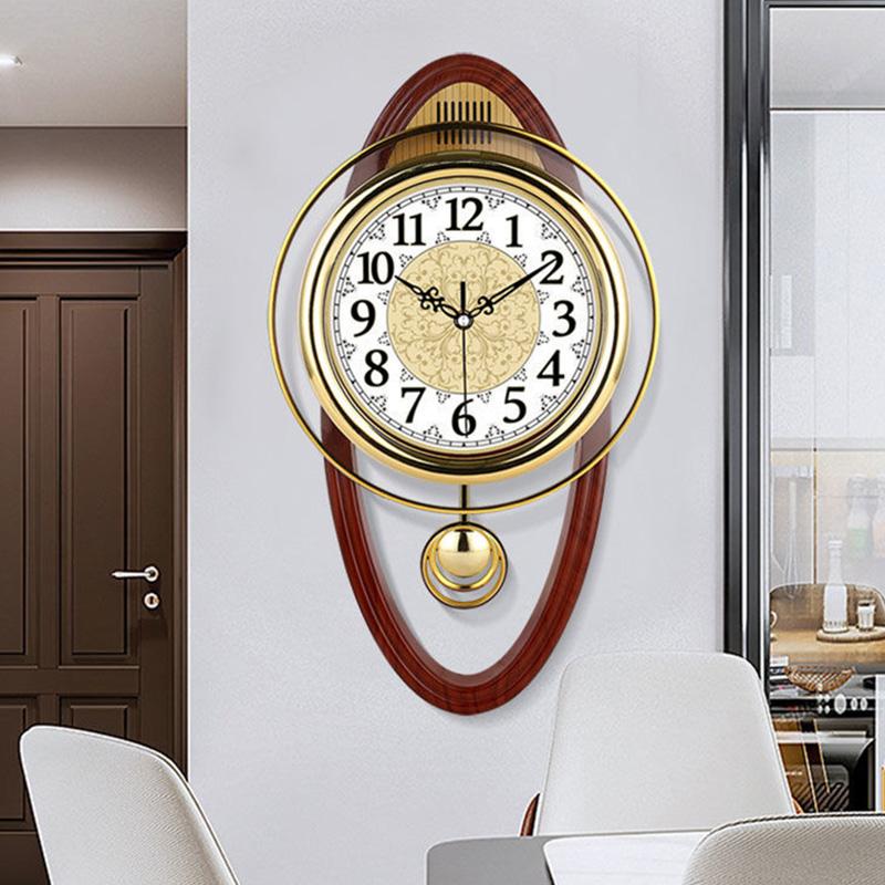 European Style Retro Swing Wall Clock Living Room Simple Fashion Wall Watch Bedroom Silent Quartz Clock Modern Clock