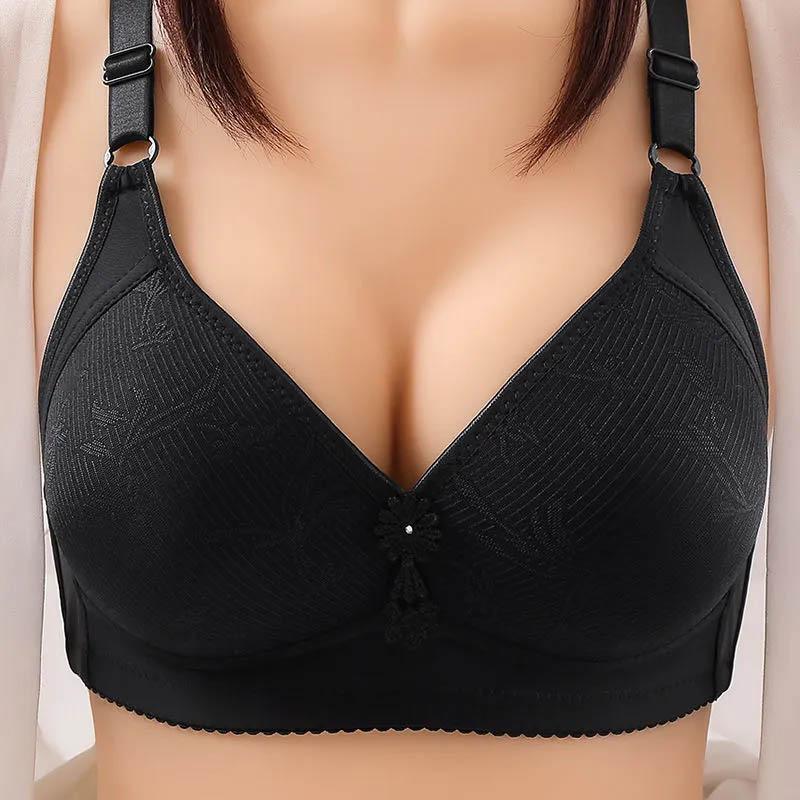 Jacquard Large Size Thin No Steel Ring Stereotyped Non-magnetic Underwear Sexy Lightweight Breathable Anti-sagging Anti-glare Bra