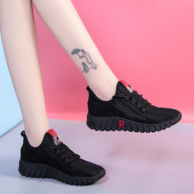 Cloth Shoes Women's Walking Shoes Soft Bottom Non-slip Mom Sneakers Breathable Net Shoes Fashion Casual Single Shoes