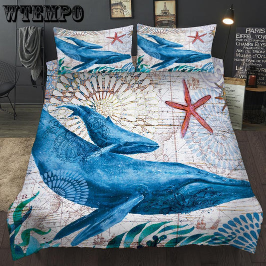 3D whale Bedding Set Duvet Cover Sets For Twin Full Queen King Bed Bedline Home